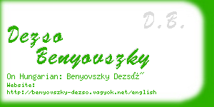 dezso benyovszky business card